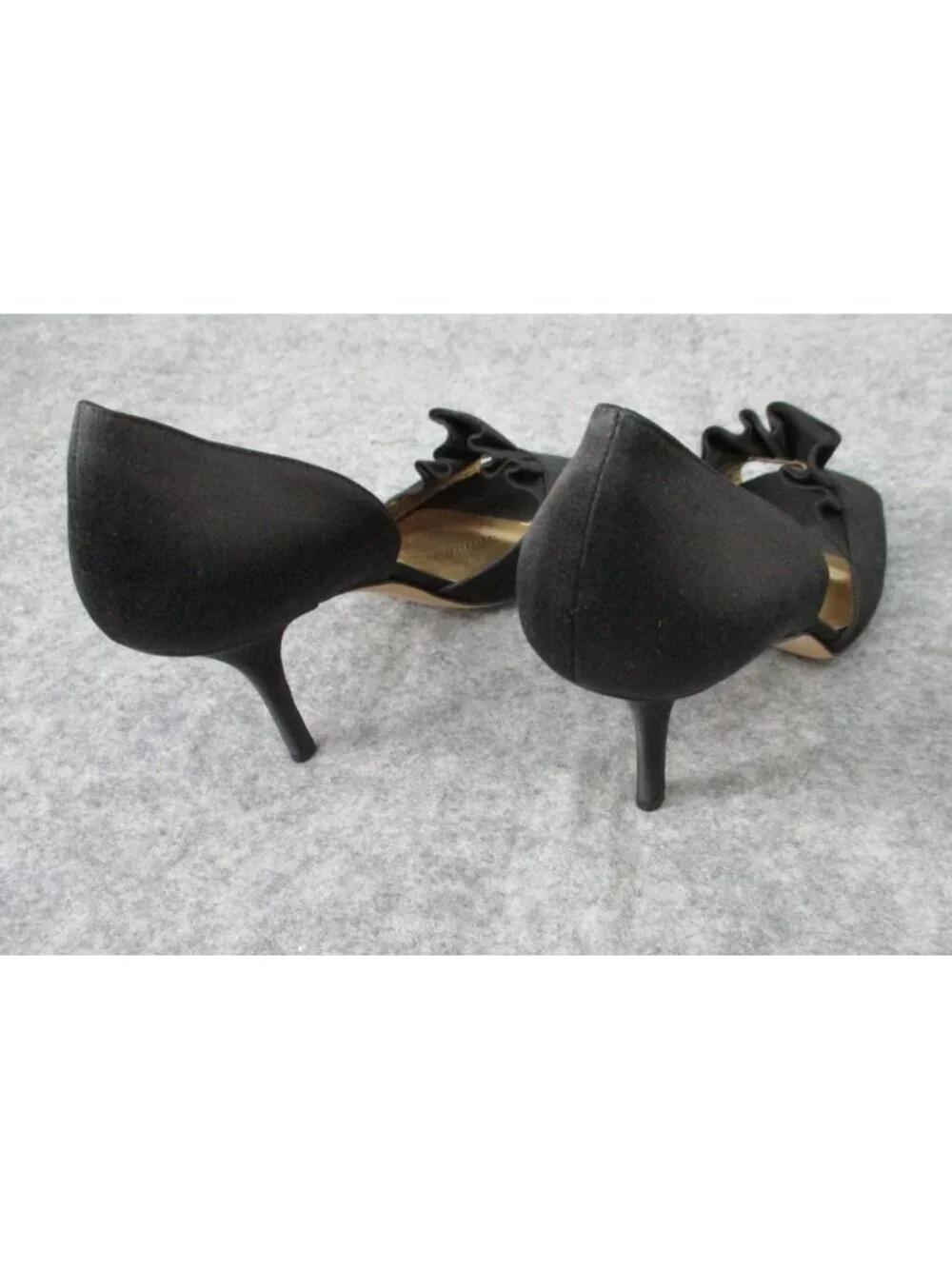 Kate Spade New York Womens Heels Size 10B Black Satin Chrisette Peep Toe